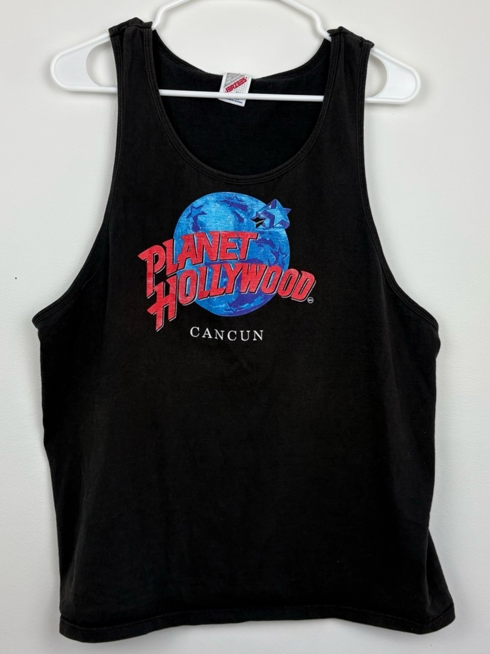 Vintage Planet Hollywood Sleeveless Black Tank Jerzees XL festival 100% cotton